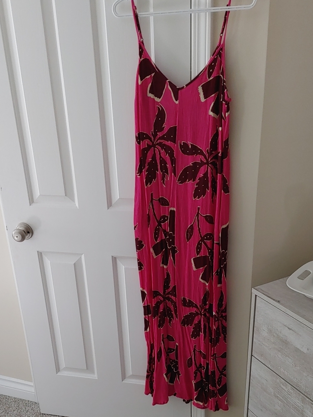 Women’s Pink Floral Slip Dress — Sleeveless Maxi